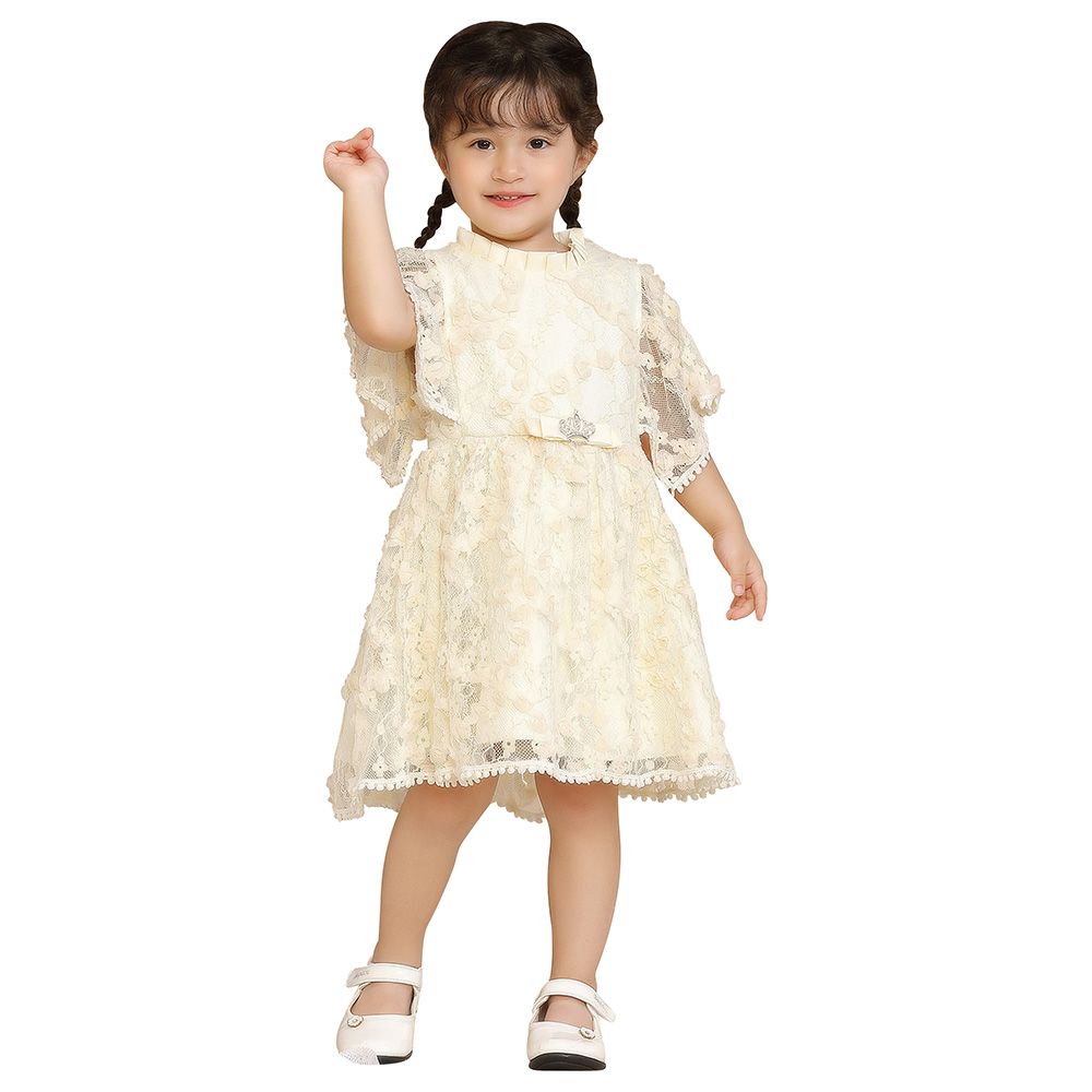 Smart Baby - Baby Girl Party Dress - Yellowish White