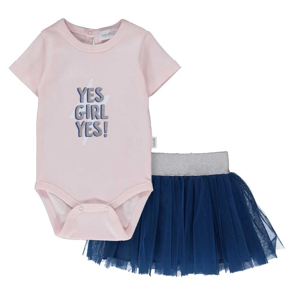 Bebetto - 2pc-Set - Baby Girl Bodysuit & Skirt - Pink