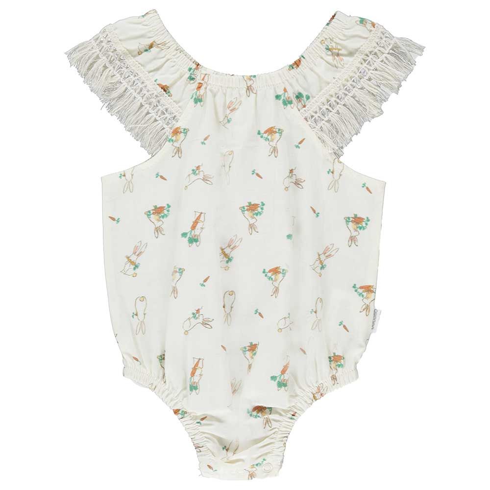 Bebetto - Baby Girl Printed Romper - White