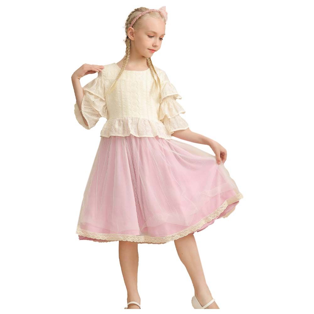 Le Crystal - Girl Party Dress - Cream