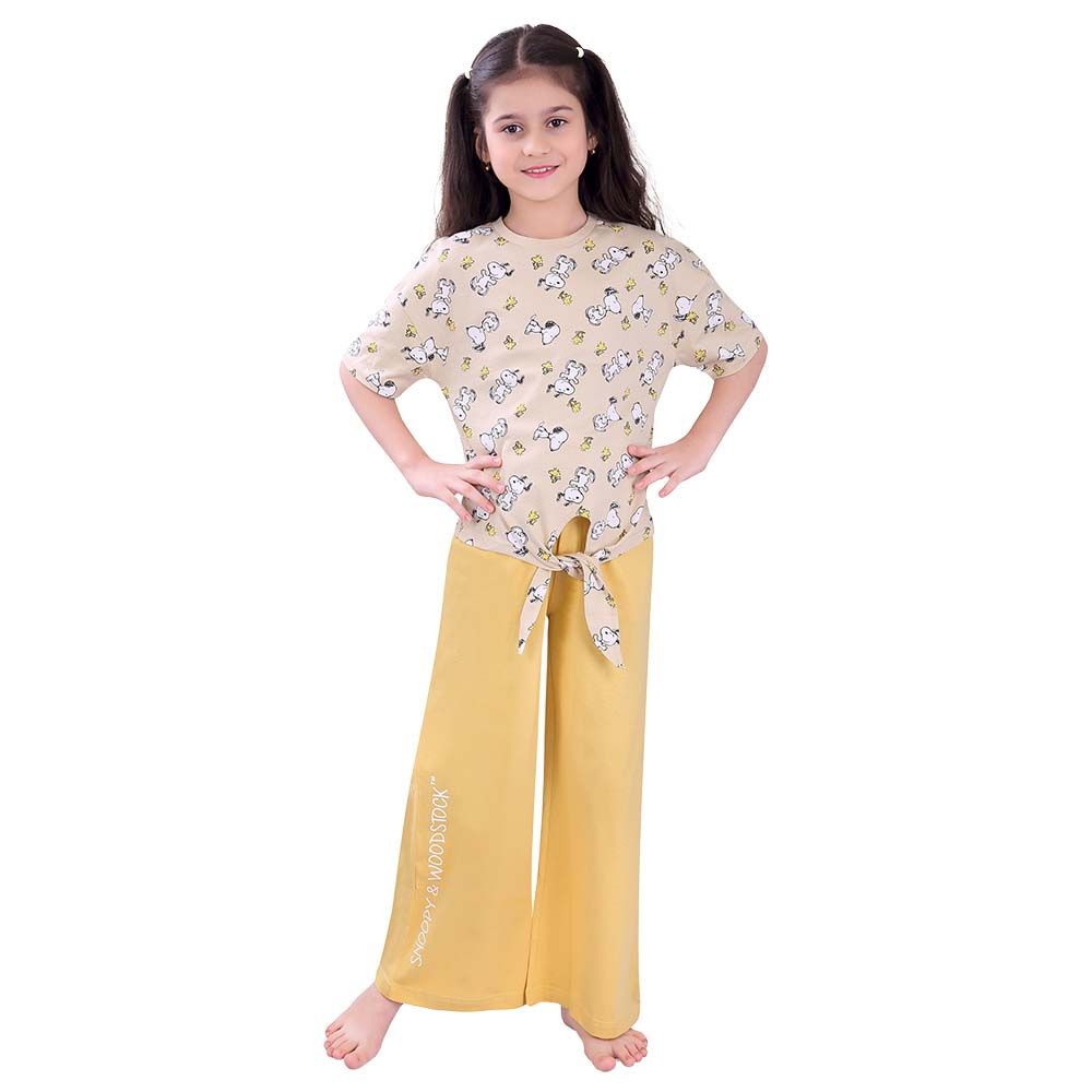 Peanuts - 2pc-Set - Girl Top & Palazzo - Beige