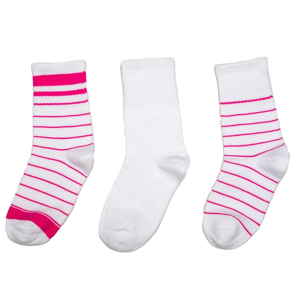 Genius - Girls Crew Socks - Pack Of 3 - White