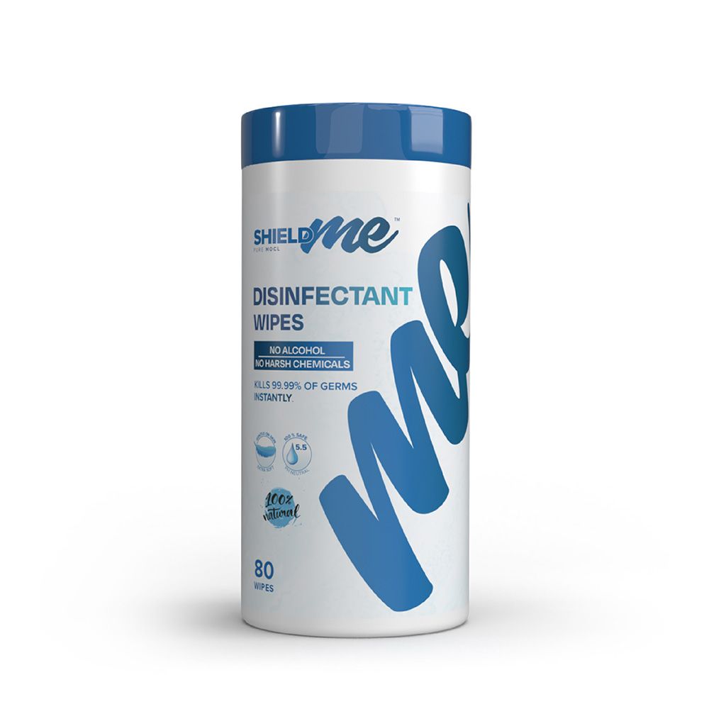 SHIELDme - 100% Natural Disinfecting Wipes, 80 Wipes Canister