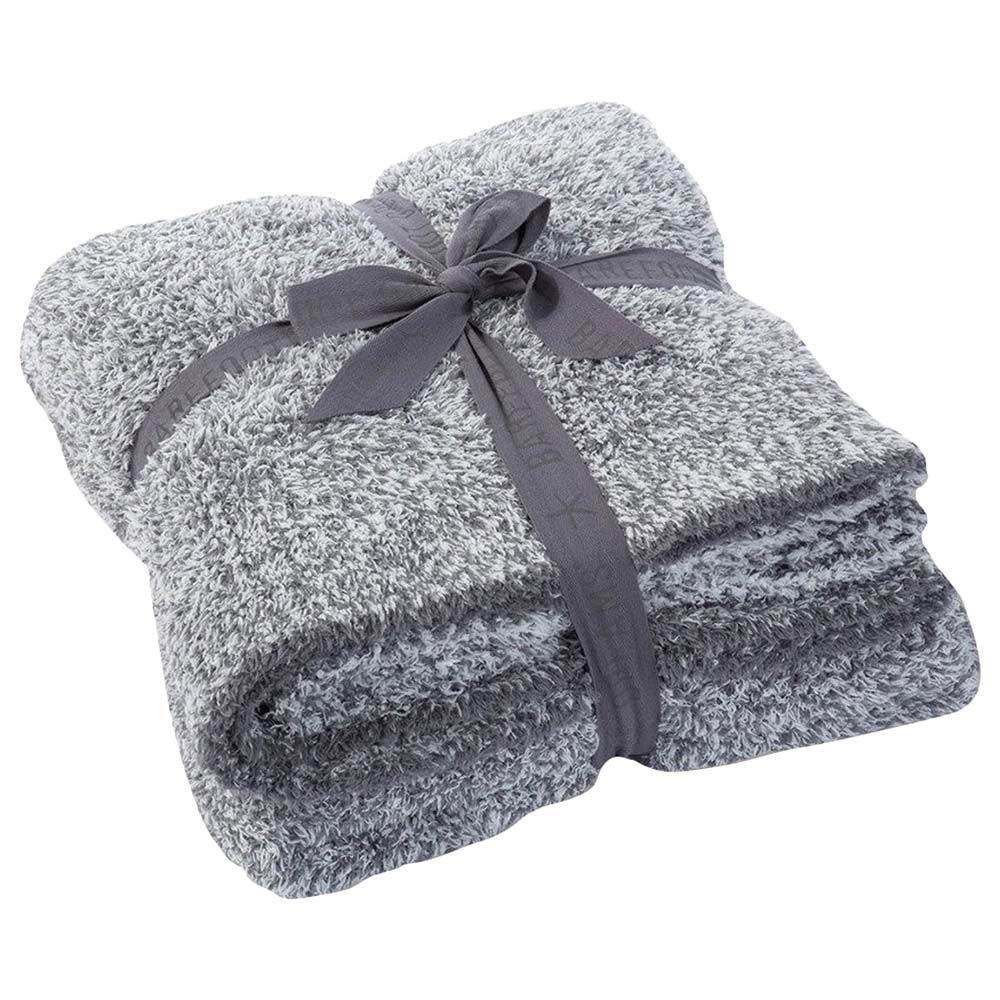 Barefoot Dreams - Cozychic Heathered Throw - Dove Gray-White