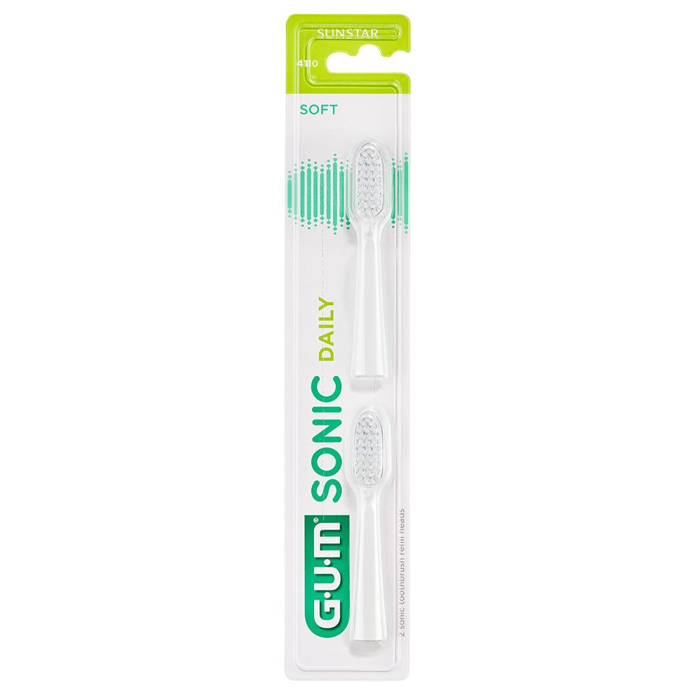 Gum - Sonic Battery Toothbrush Refill 2pcs - White