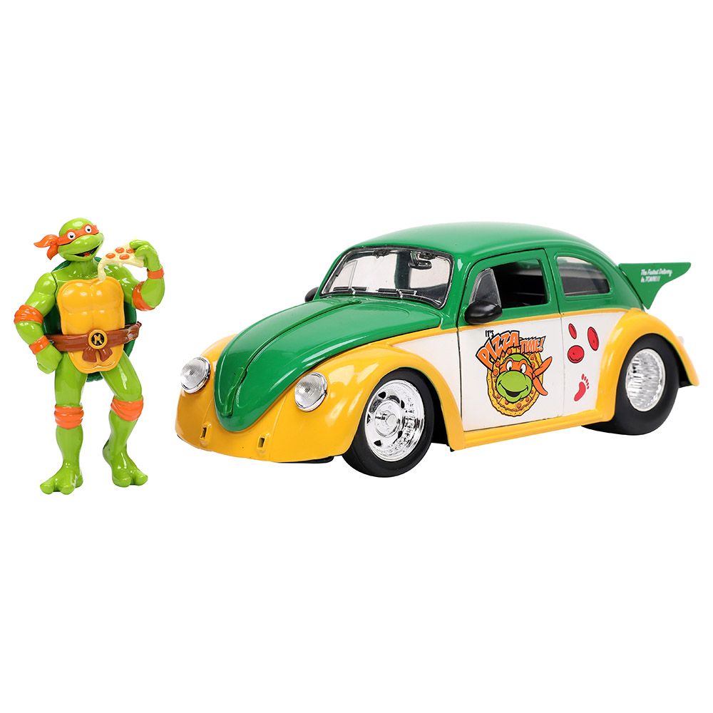 Jada - 1/24 Ninja Turtles Michelangelo w/ 1959 VW Drag Beetle Car