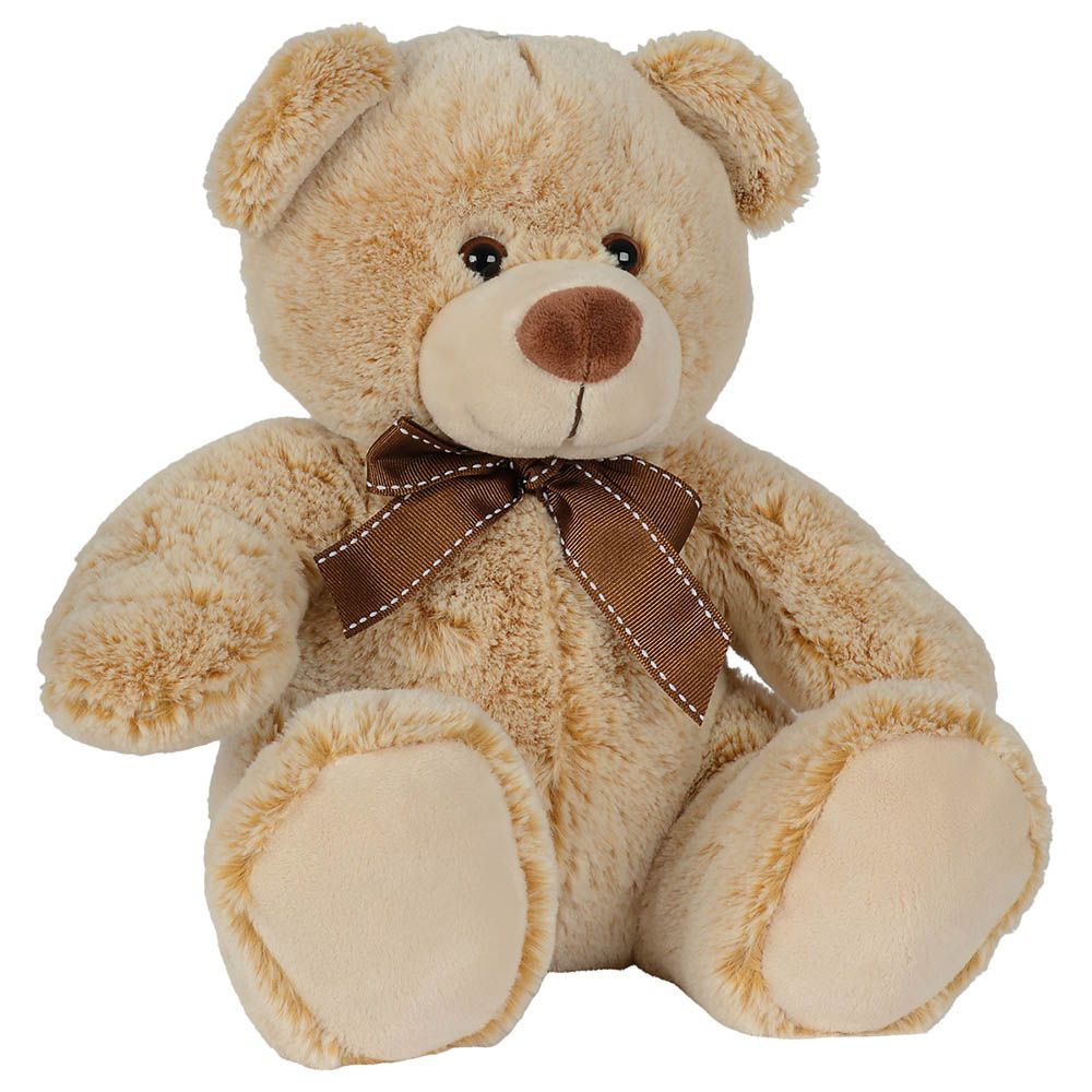 Nicotoy - Sitting Bear With Ribbon 26cm - Light Brown