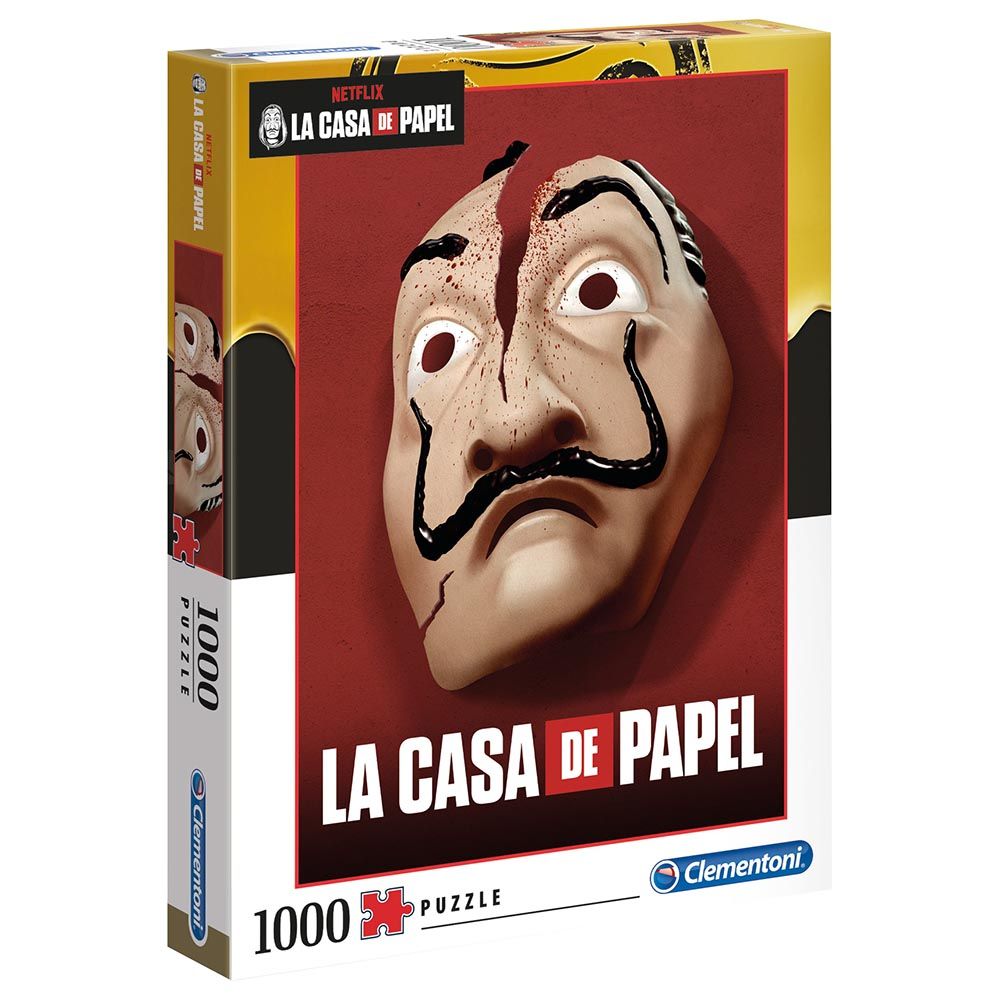 Clementoni - AP Netflix La Casa De Papel Mask Puzzle 1000Pcs