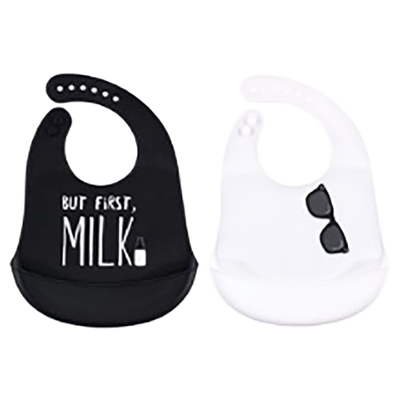 Hudson Childrenswear - But First Milk Silicone Bibs - Pack of 2