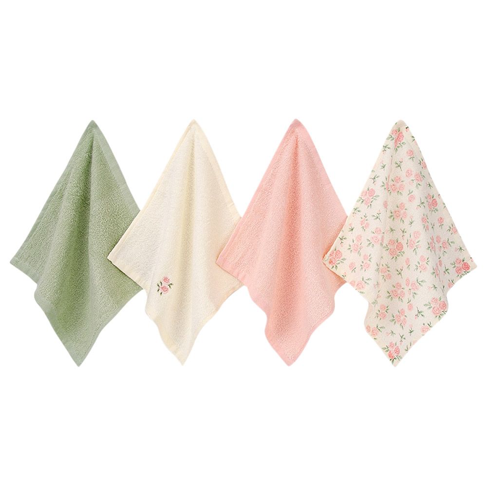 Hudson Childrenswear - Terry Washcloths - Pack Of 4 - Peonies