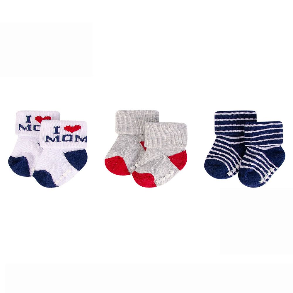 Hudson Childrenswear - Anti Slip Socks - Pack of 3 - I Love Mom