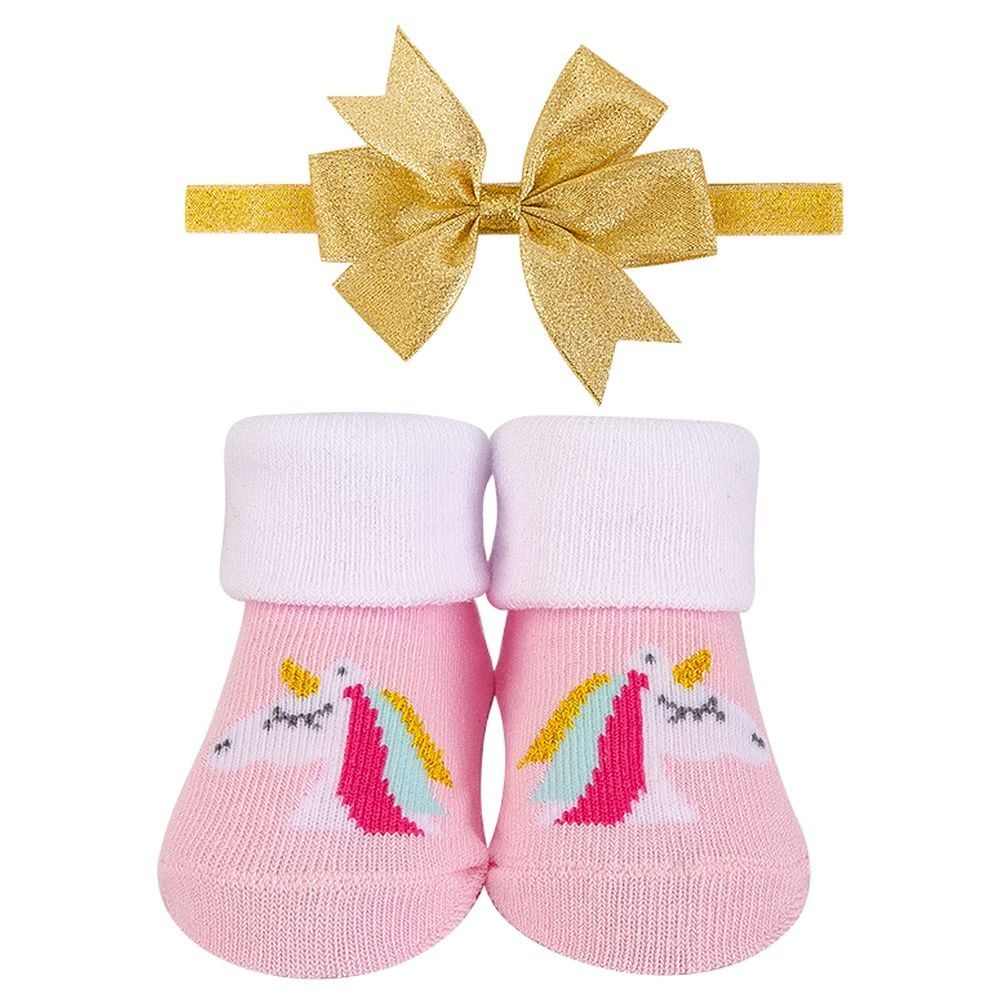 Luxe Rainbow Headband & sock Giftset Pack of 2 - Pink