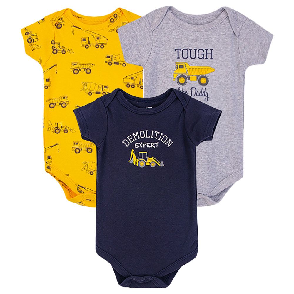 Hudson Childrenswear - 3-Pk JCB Bodysuits