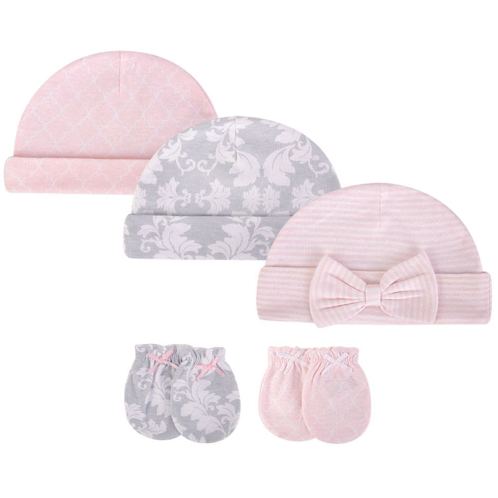 Hudson CW - Baby Cotton Cap And Scratch Mitten Set