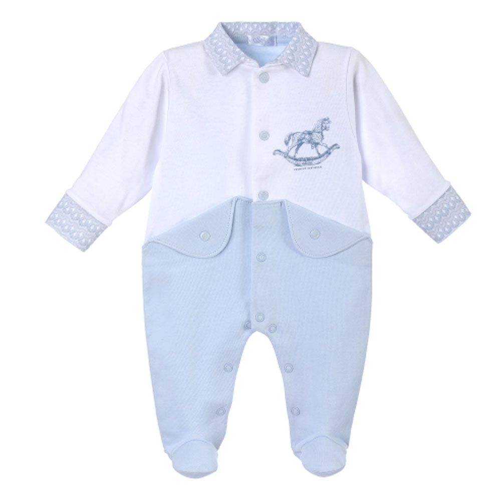 Sofija - Footed Babygrow Nico Cotton - Blue