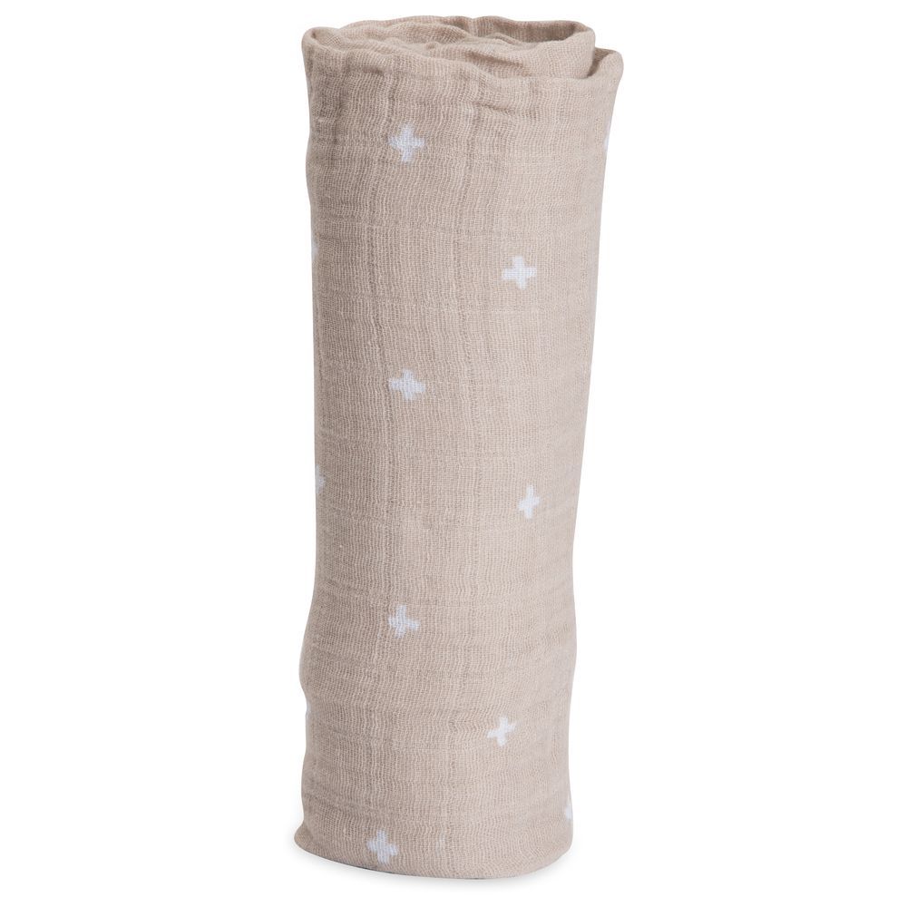 Little Unicorn - Cotton Muslin Swaddle Single - Taupe Cross