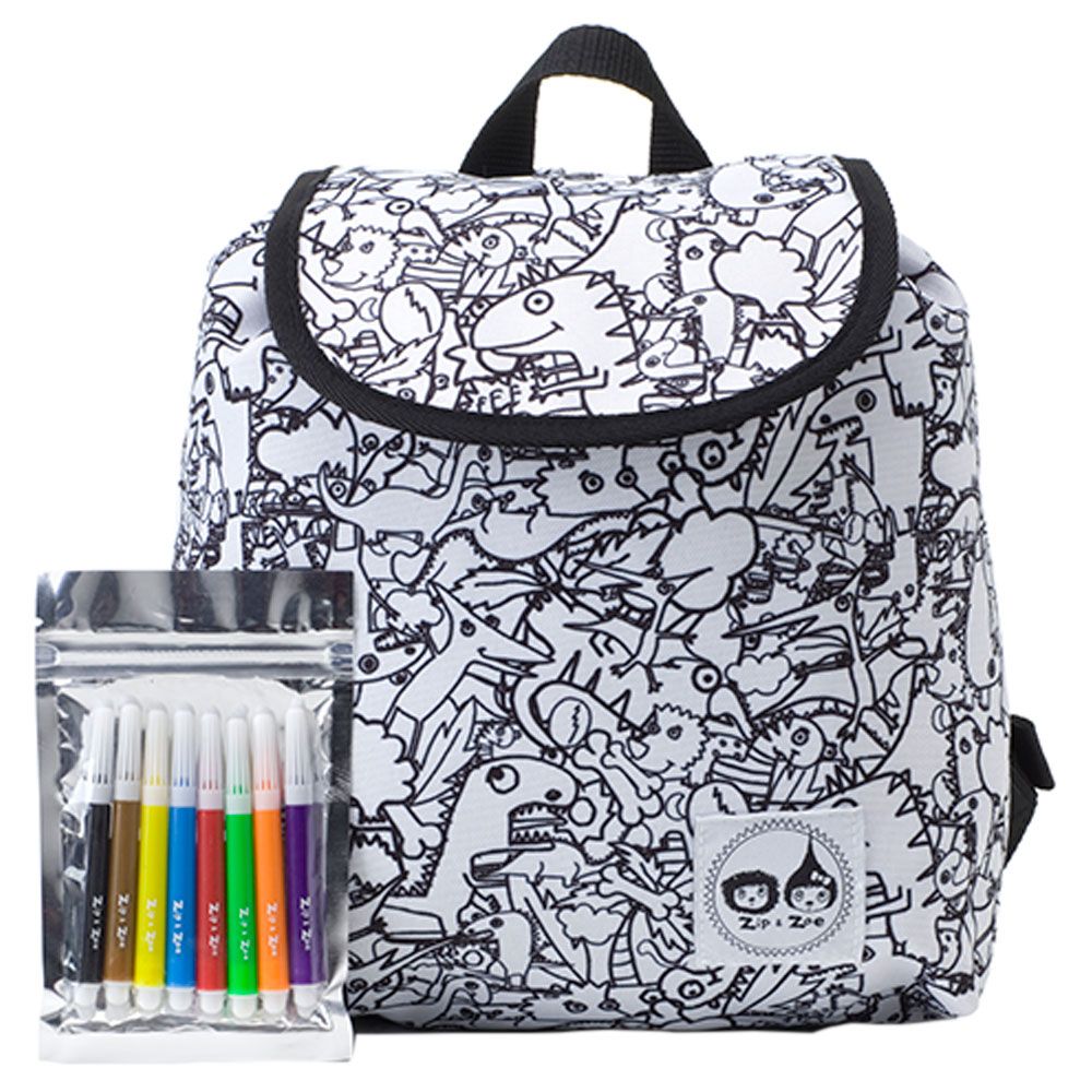 Zip & Zoe - Colour And Wash Backpack - Dino