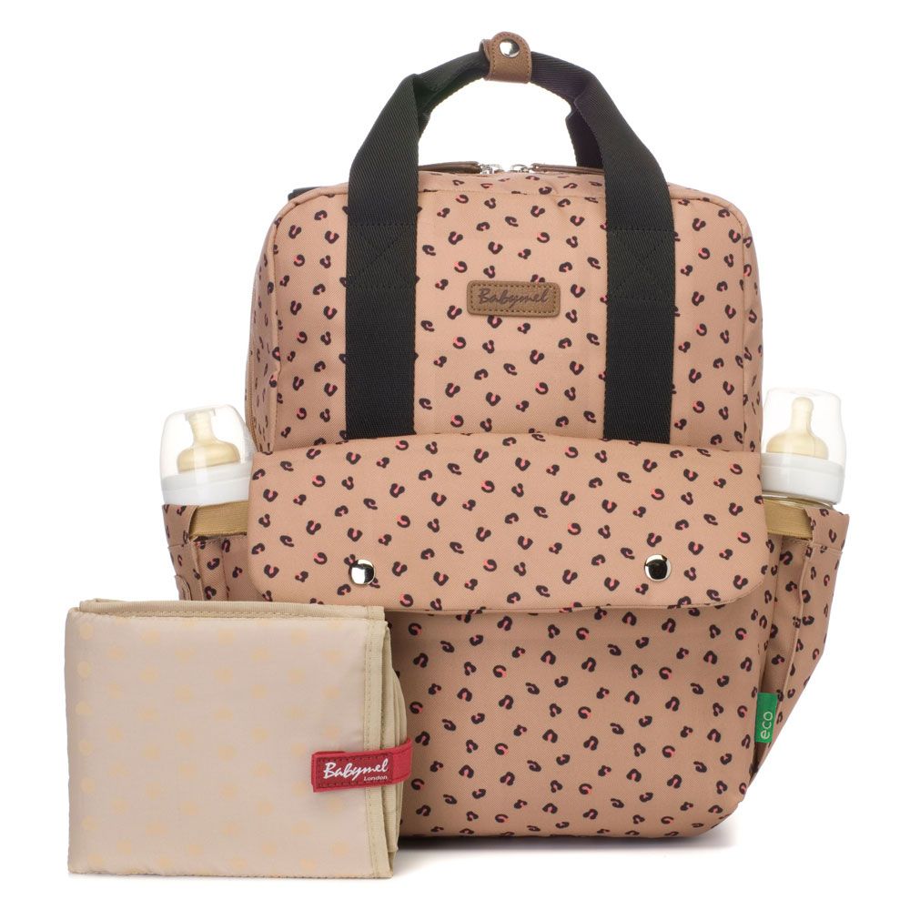 Babymel - Georgi eco Convertible Diaper Bag - Leopard Caramel