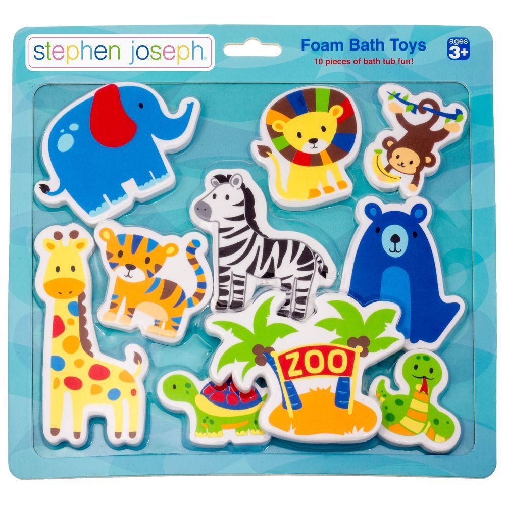 Stephen Joseph - Foam Bath Toy Set - 10pcs - Zoo