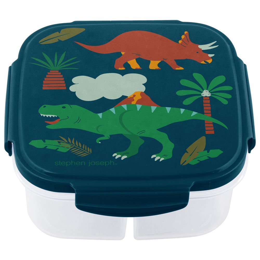 Stephen Joseph - 3 Compartments Snack Box With Ice Pack - Dino