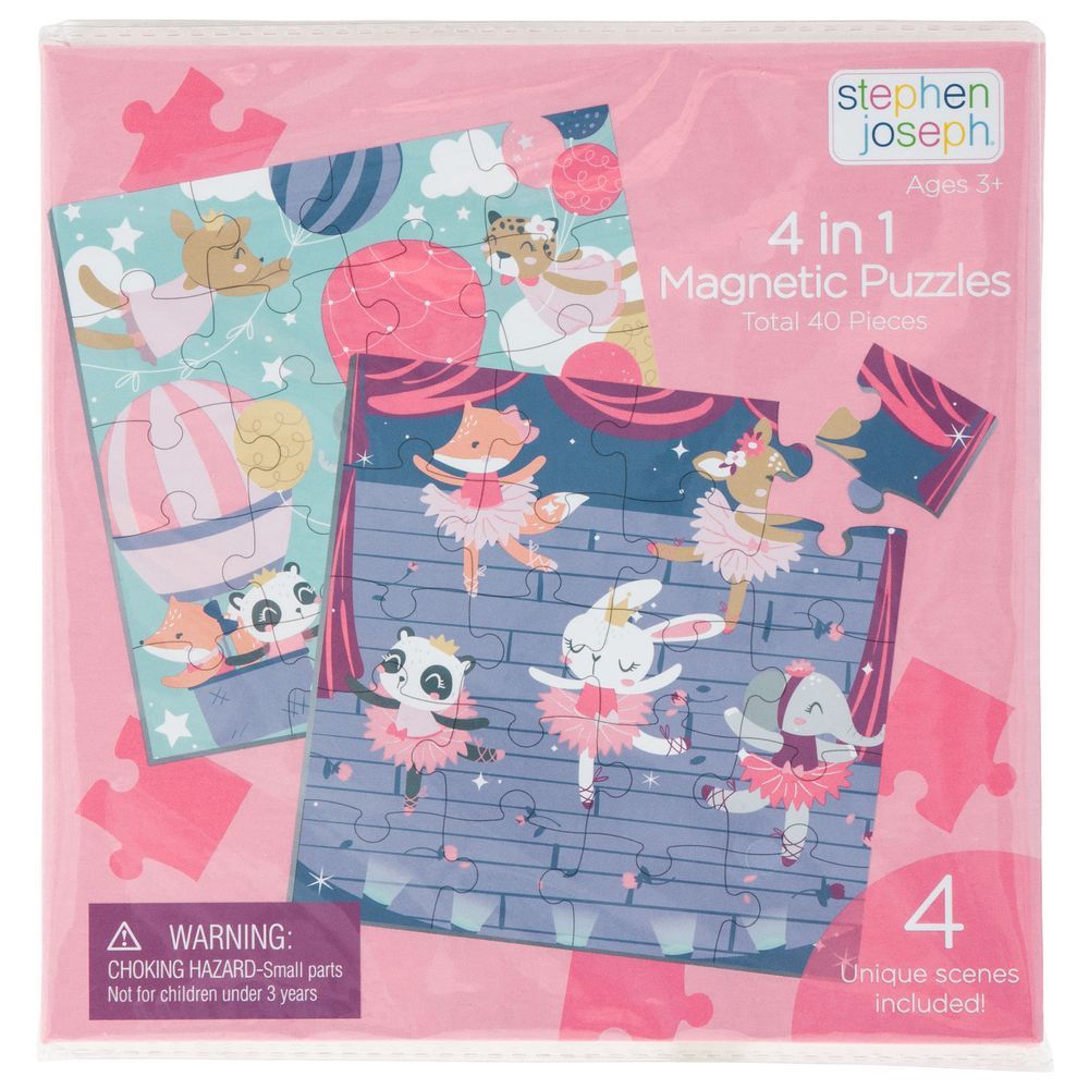 Stephen Joseph - 4-in-1 Magnetic Puzzle Book - Girl