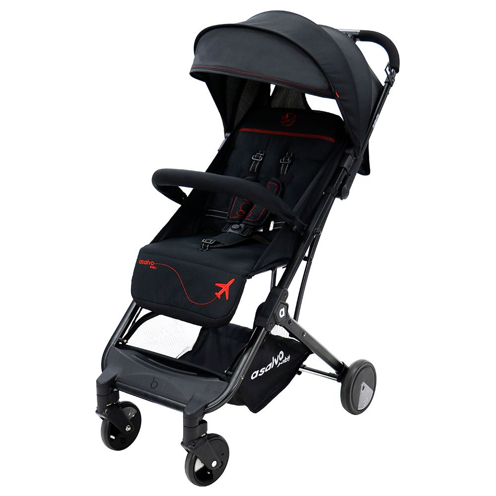 Asalvo - Travel+ Stroller - Black Red