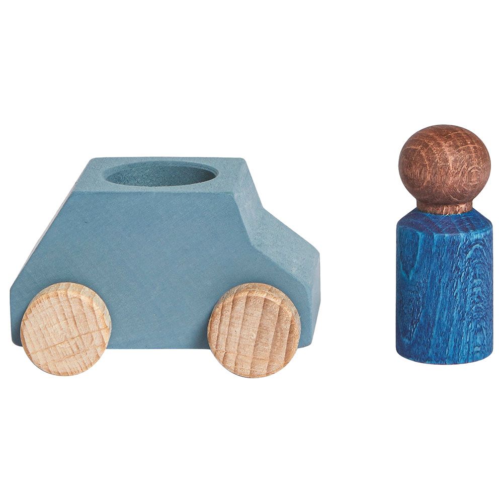 Lubulona - Grey Wooden Car W/ Figure