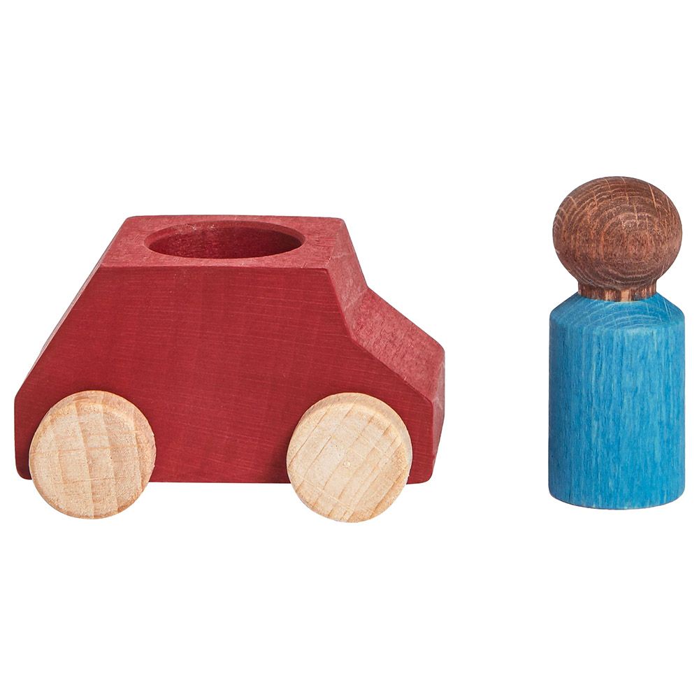 Lubulona - Red Wooden Car W/ Figure