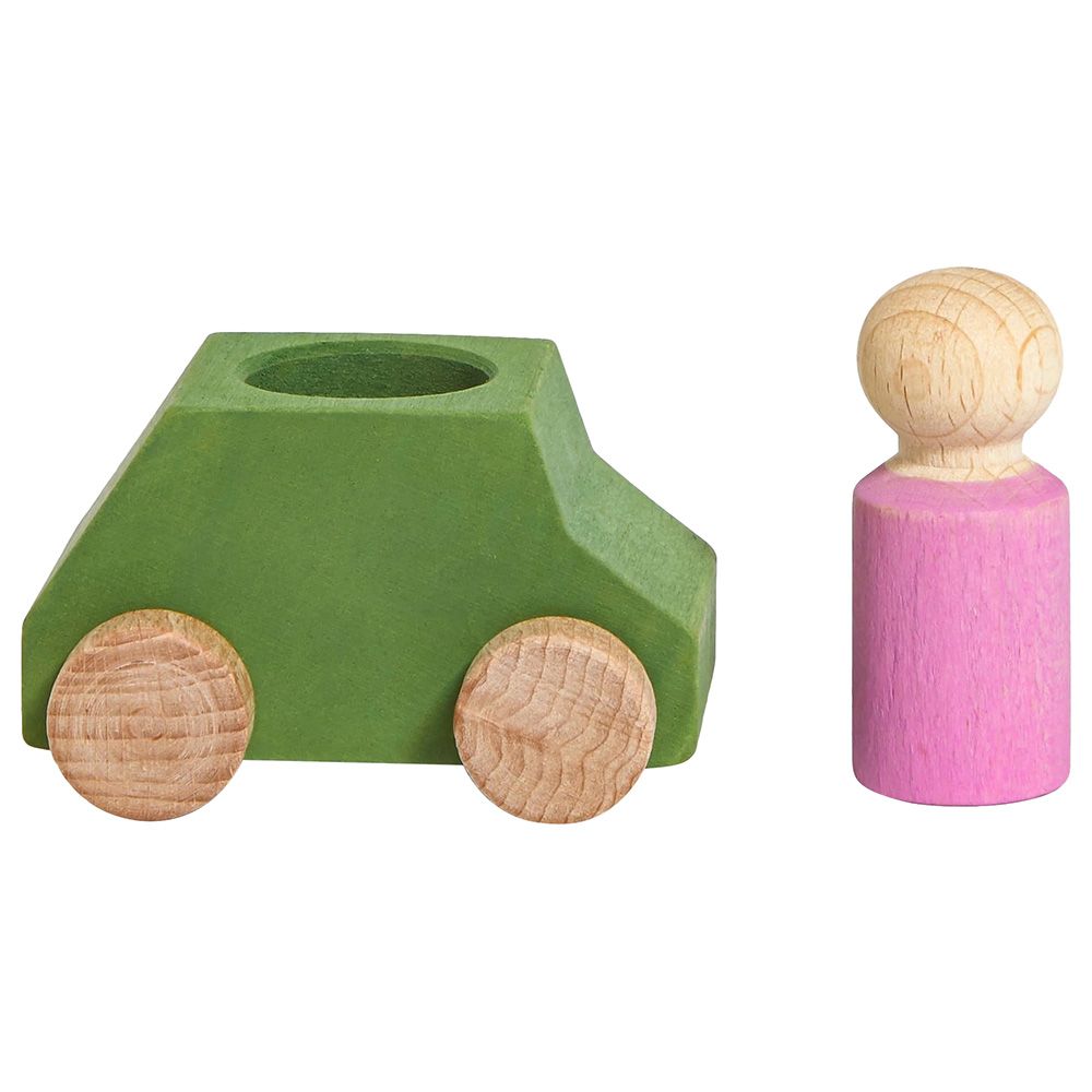 Lubulona - Green Wooden Car W/ Figure