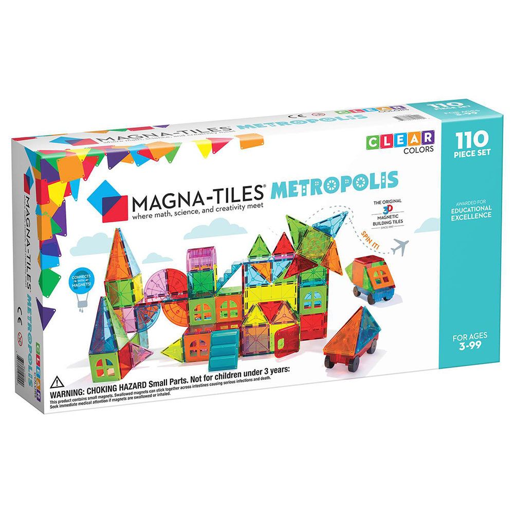 MAGNA-TILES - Metropolis 110 Magnetic Building Tiles -Piece Set