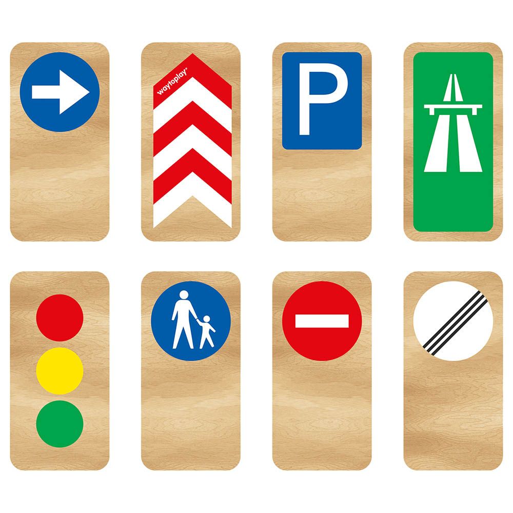 WaytoPlay - Traffic Signs Road Blocks Set - 8pcs