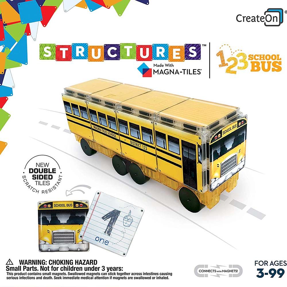 MAGNA-TILES - Structures 123 School Bus