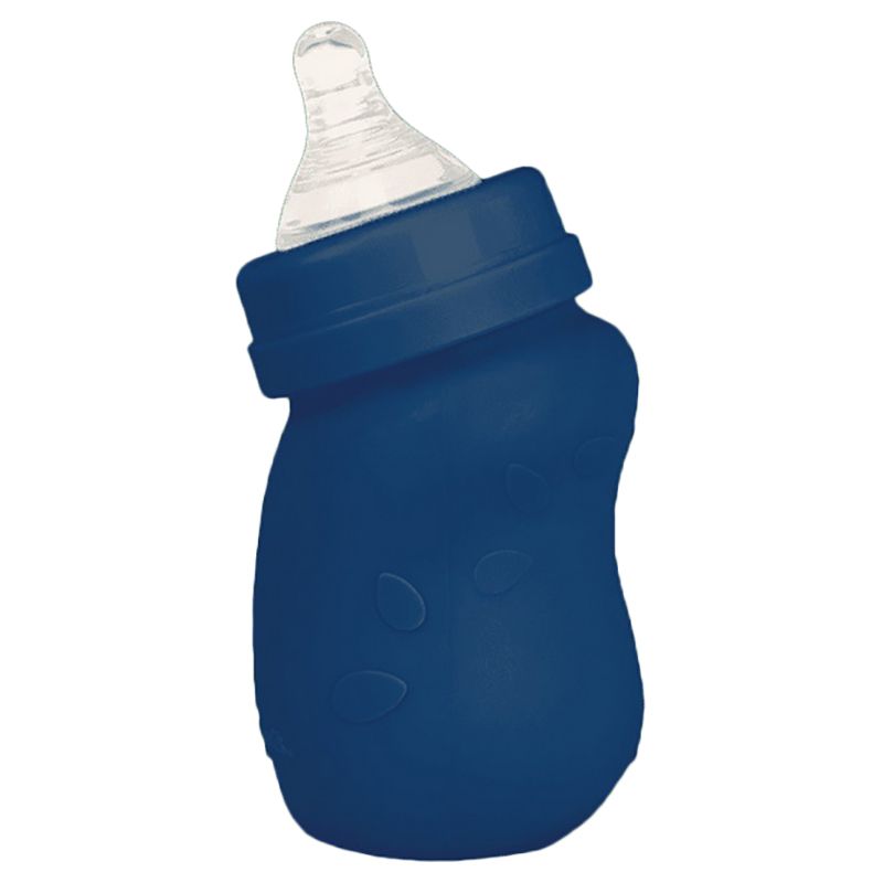 Green Sprouts - Baby Bottle W/ Silicone Cover 5Oz - Navy