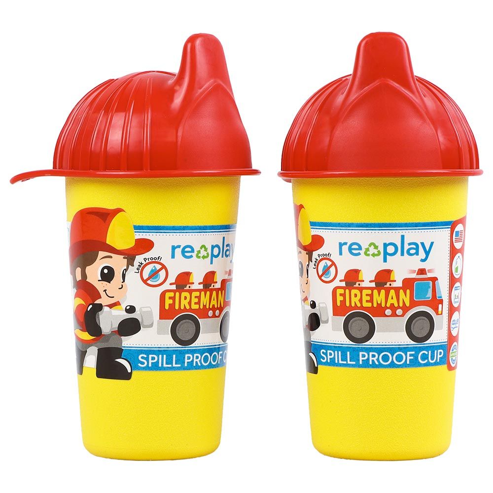 Re-Play - Fireman Hat No-Spill Sippy Cup - Yellow/Red