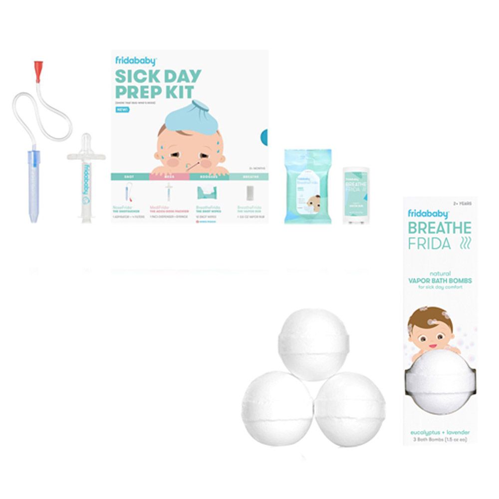 Fridababy - Baby Sick Day Prep Kit & BreatheFrida Bath Bombs