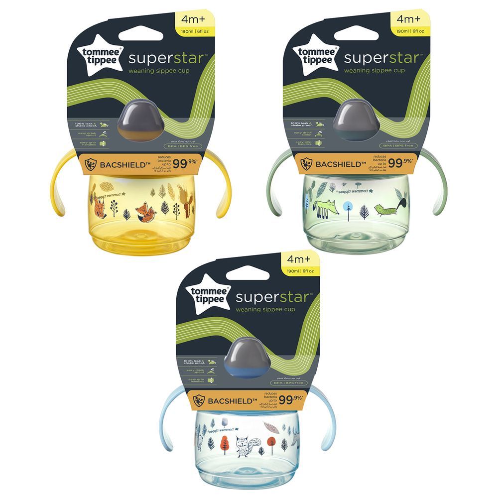 Tommee Tippee - Superstar Sippee Weaning Cup 190ml - Pack of 3