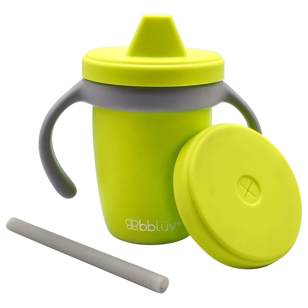 Bbluv - Kup 4-in-1 Silicone Toddler Straw Sippy Cup - Lime