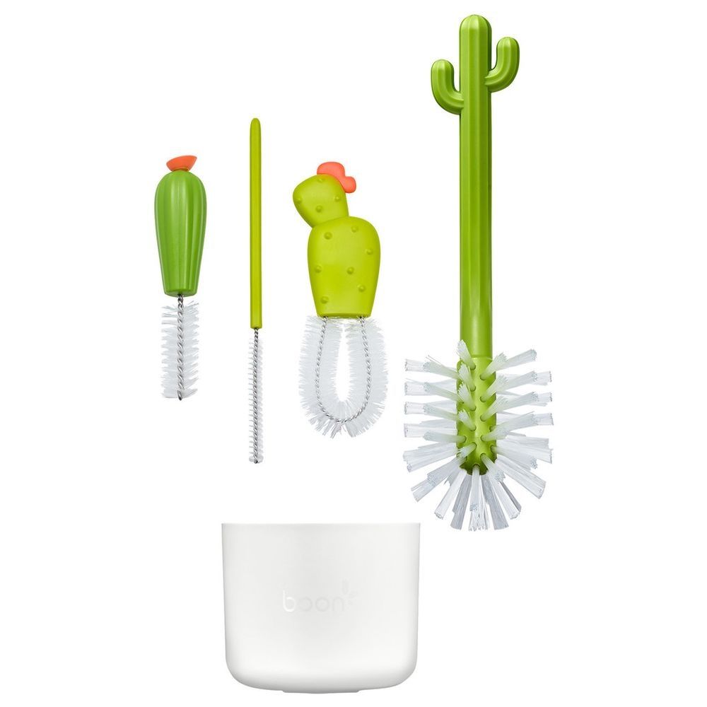 Boon - Cacti Bottle Cleaning Brush 4pc-Set - Green