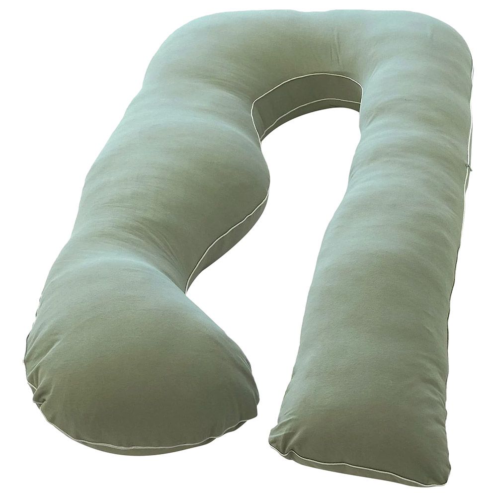 Pharmedoc - Jersey Cotton U Shape Full Body Pillow - Sage