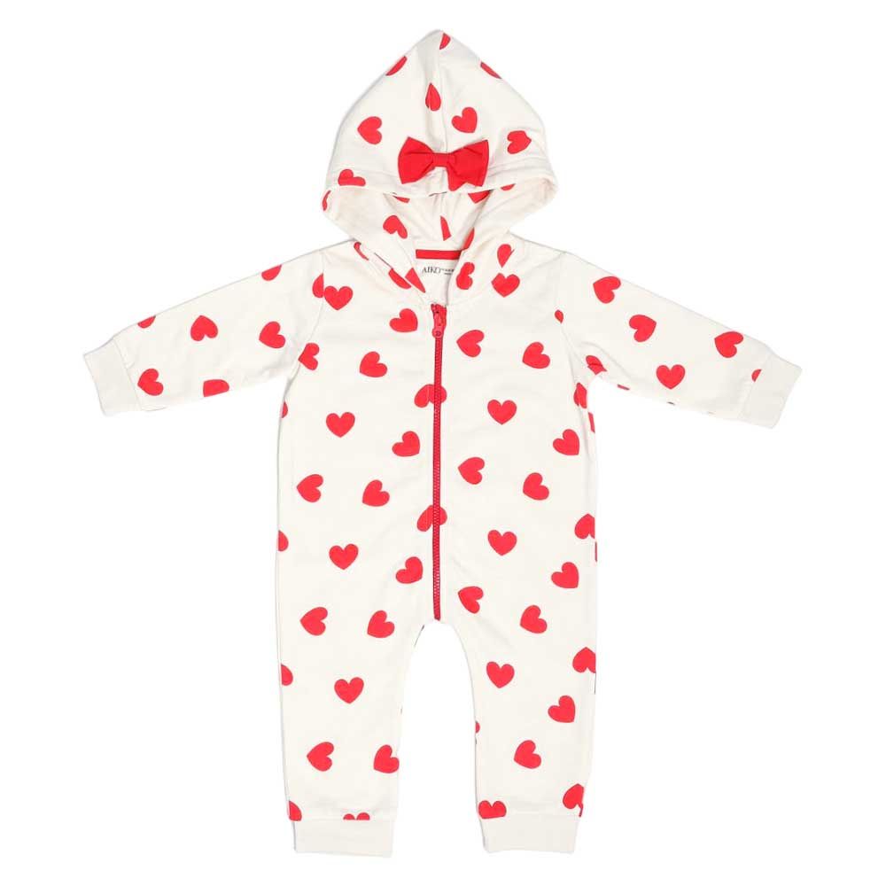 Aiko - Kids Cute Heart Design Hooded Jumpsuit