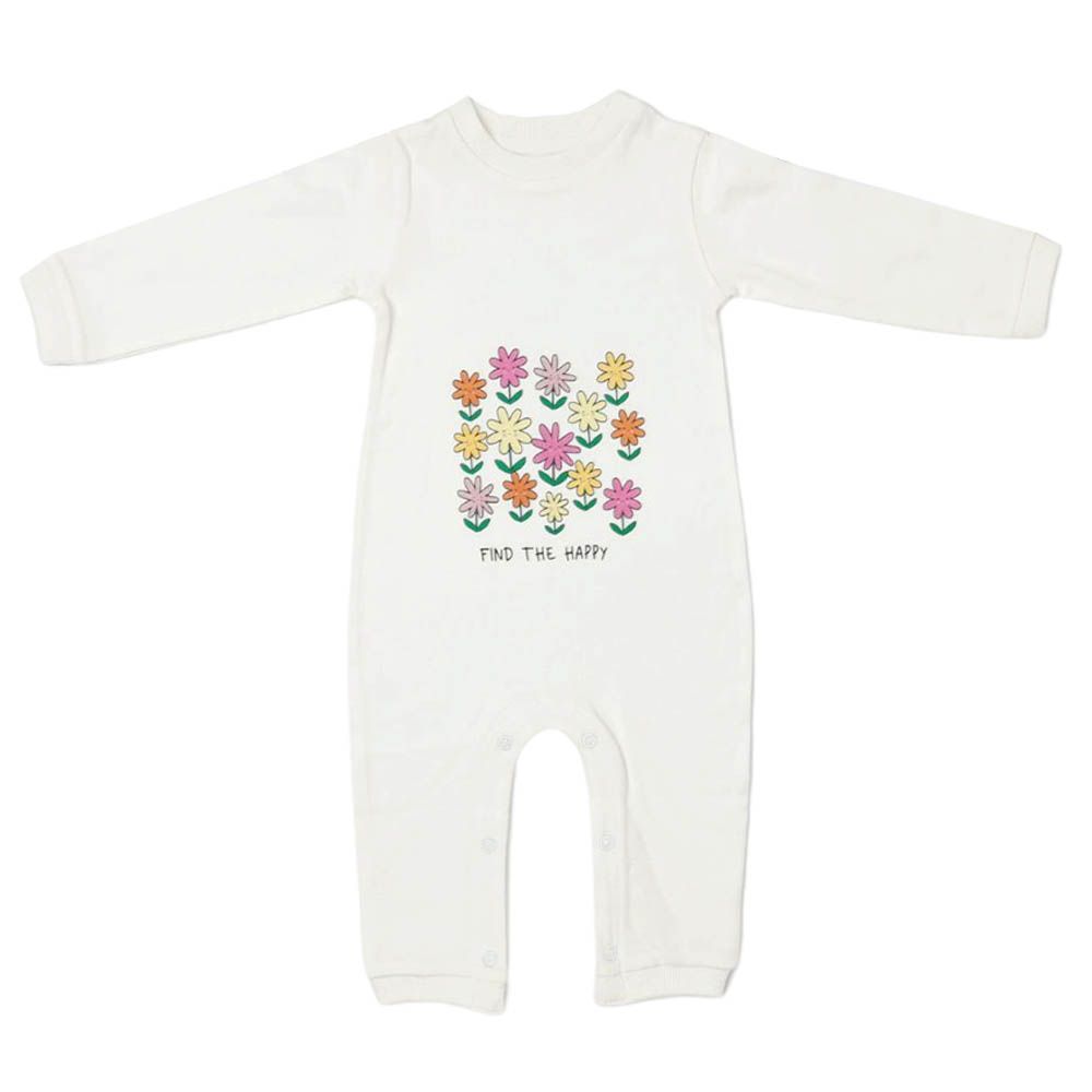 Aiko - Baby Jumpsuit W/Cute Print - White