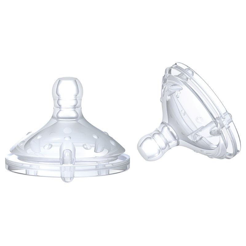 Nuby - Anti-Colic Silicone Nipples/Teats - Pack of 2 - Clear