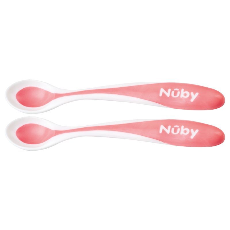 Nuby - Patented Hot Safe Spoon - Pack Of 2 - Pink 