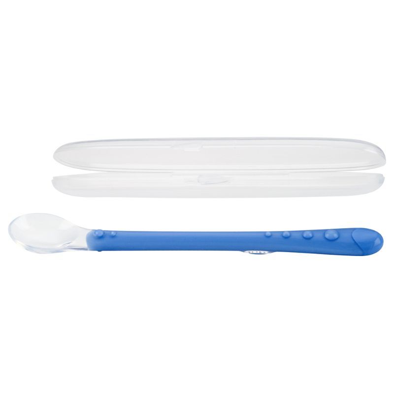 Nuby - Soft Silicone Feeding Spoon With Case 1Pc - Blue