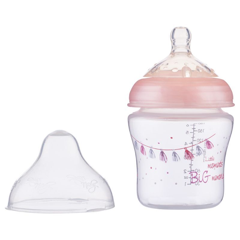 Nuby - Little Moments Slow Flow Softflex Bottle 180ml - Pink