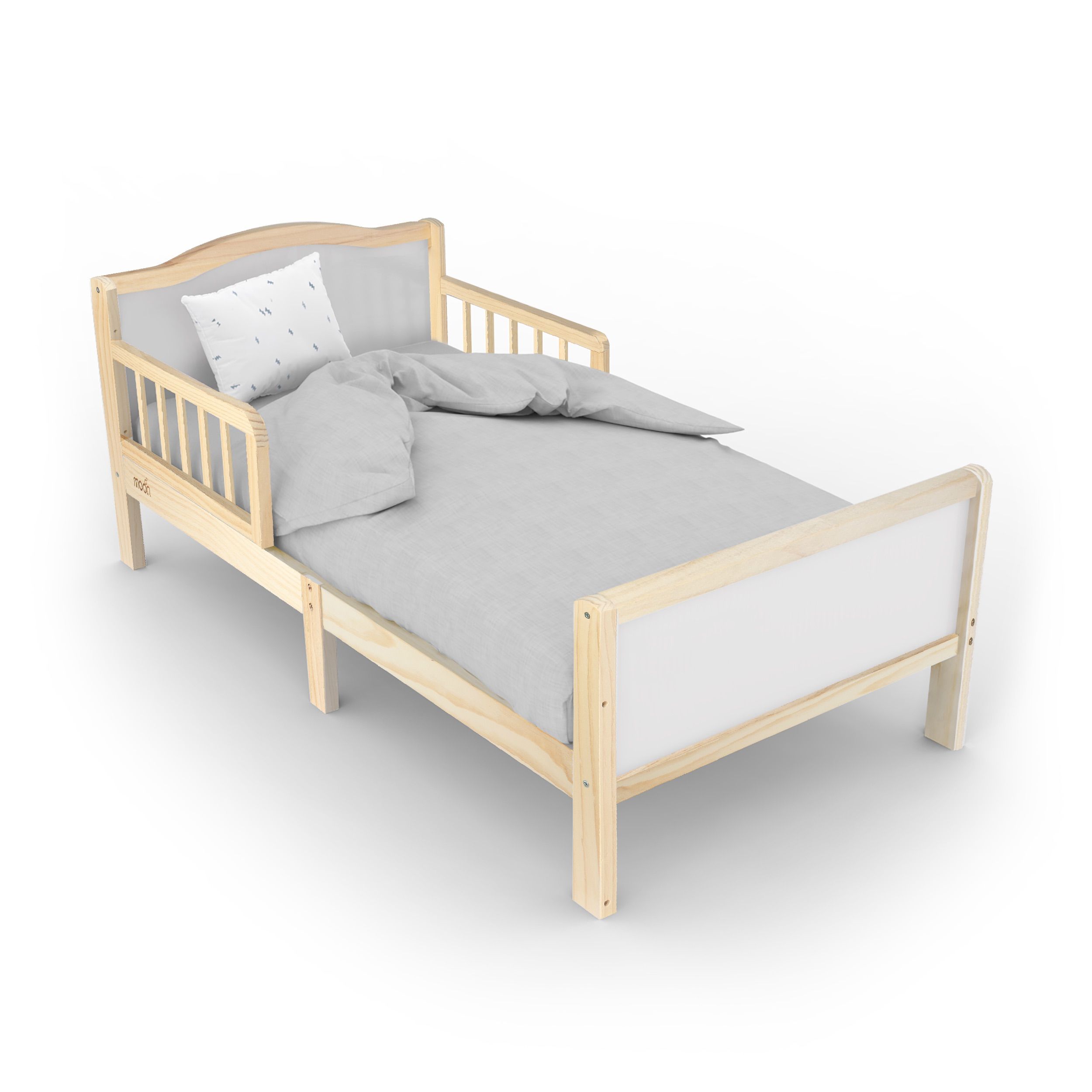 Moon - Wooden Toddler Bed 143x73x60 - Natural wood