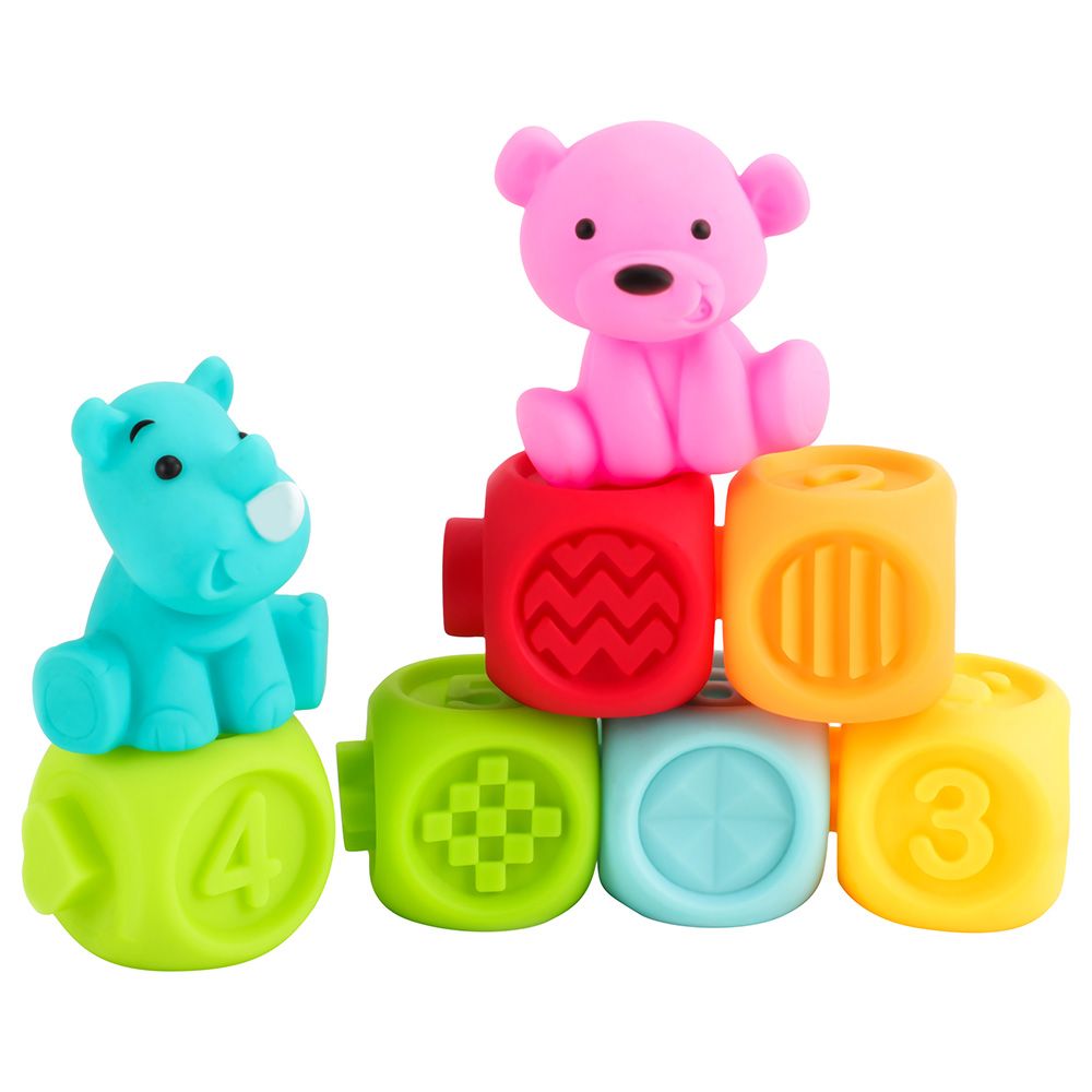 Moon - Number Block Cubes & Animal Educational Toy 8pc-Set