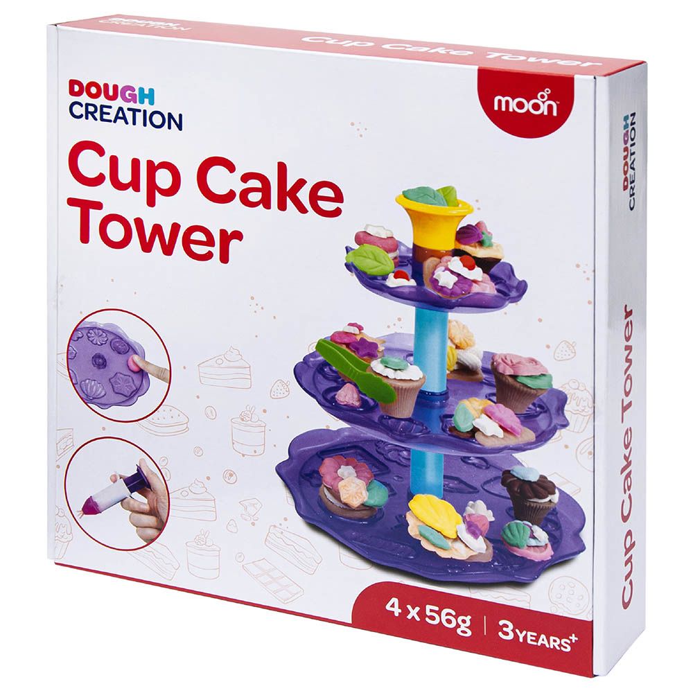 Moon - Dough Creation Cup Cake Tower Set - 4pcs - 56g