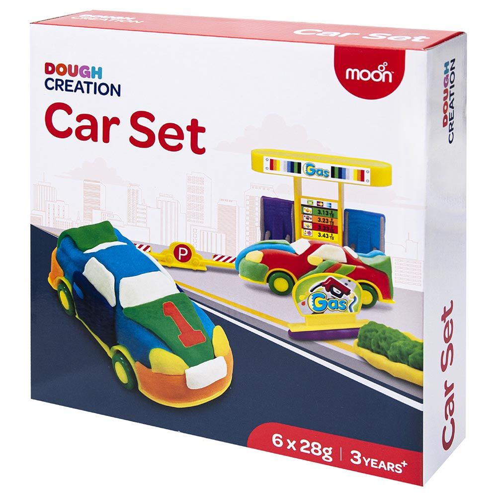 Moon - Dough Creation Car Set - 6pcs - 28g