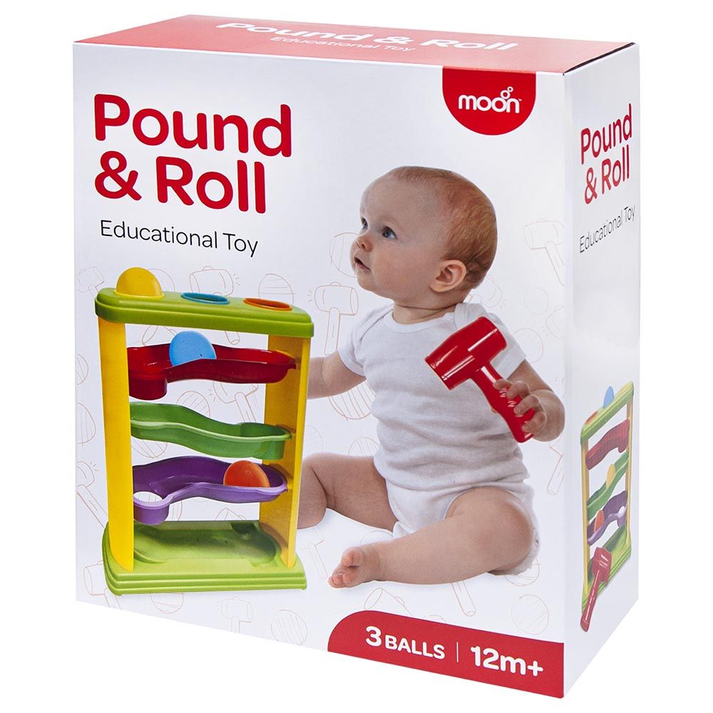 Moon - Pound & Roll Education Toy With 3 Balls